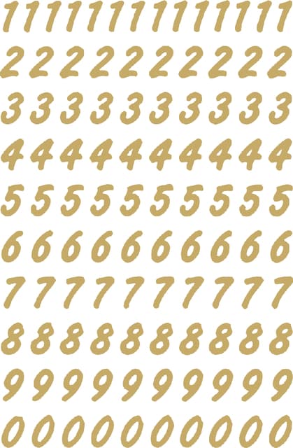 Etiket HERMA 4151 8mm getallen 0-9 goud op transparant 200 stuks
