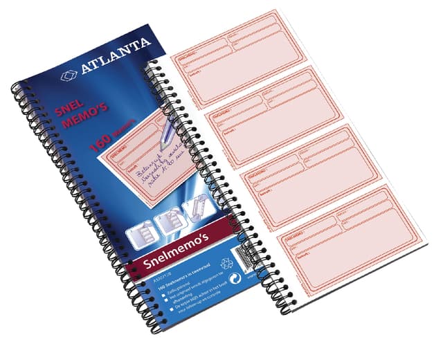 Snelmemo Djois Atlanta 74x125mm 160 notities in tweevoud wit