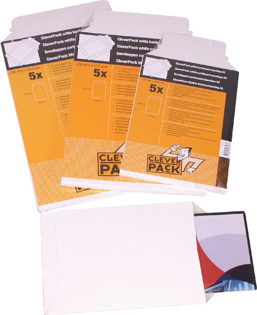 Envelop CleverPack karton B4 250x353mm wit pak à 5 stuks 4