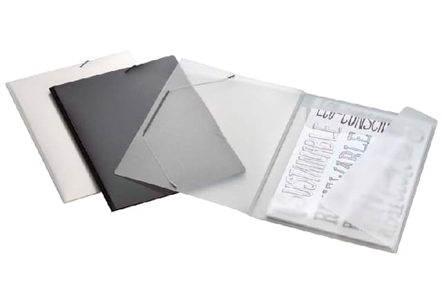 Elastomap Djois college file A4 3 klepppen PP zwart 2
