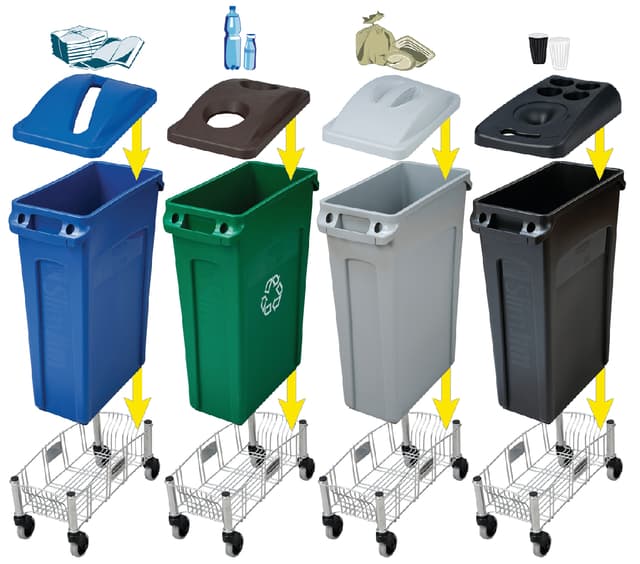 Afvalbak Rubbermaid Slim Jim Vented met luchtsleuven 87 liter grijs 6