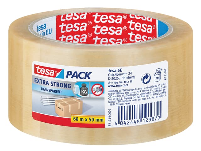 Verpakkingstape tesapack® Extra Strong 66mx50mm transparant
