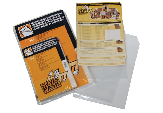 Envelop CleverPack akte A4 220x300mm zelfklevend transparant 50 stuks 2
