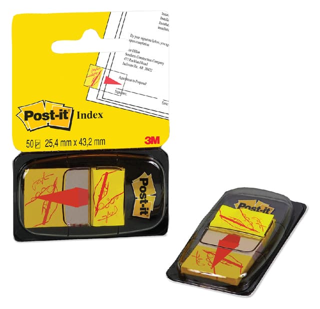 Indextabs Post-it 68031 25,4x43.2mm " hier ondertekenen" geel 3