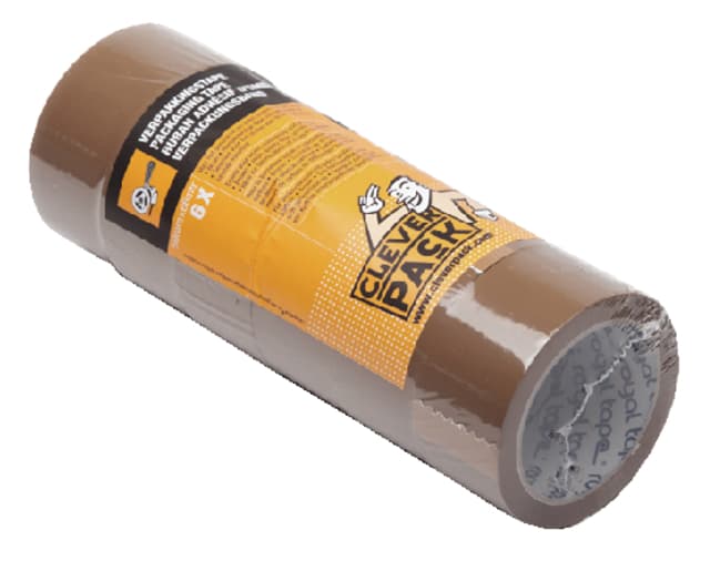 Verpakkingstape CleverPack 48mmx66m bruin PP seal à 6 rollen