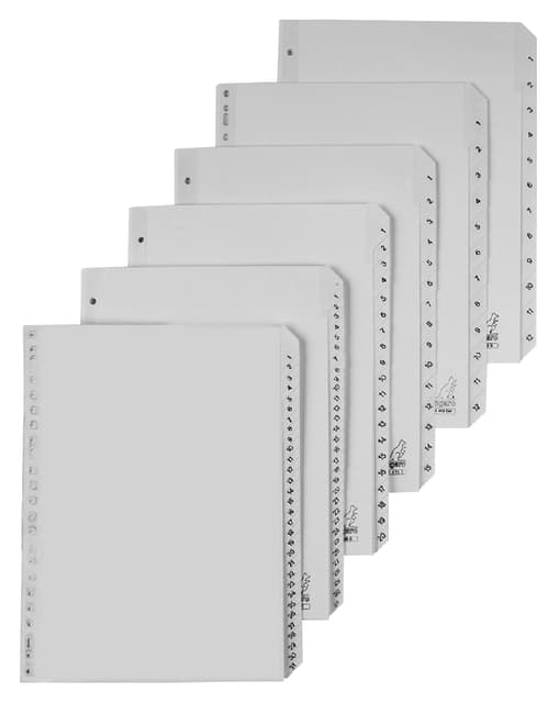 Tabbladen Kangaro 4-gaats G410C 1-10 genummerd grijs PP 2