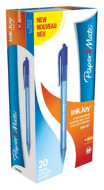 Balpen Paper Mate Inkjoy 100RT medium blauw 3
