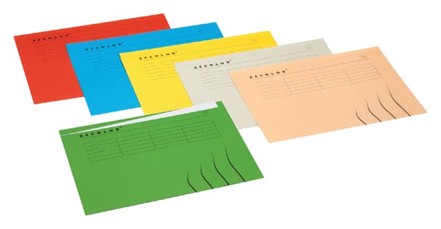 Vouwmap Secolor met tabrand A4 100% gerecycled karton 250gr Blauw 2