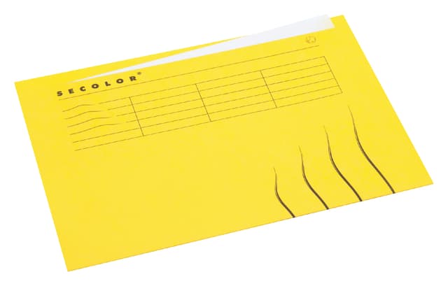 Vouwmap Secolor met tabrand A4 100% gerecycled karton 250gr Geel