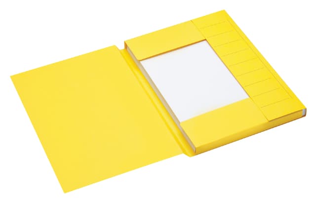 Dossiermap Secolor A4 3 kleppen 100% gerecycled karton 250 gr geel