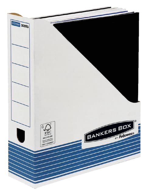 Tijdschriftcassette Bankers Box System A4  wit blauw 2