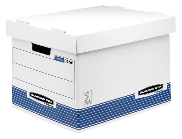 Archiefdoos Bankers Box System standaard wit blauw 2