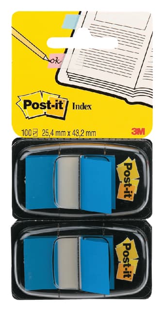 Indextabs Post-it 680 25.4x43.2mm duopack blauw 2x 50 tabs 2