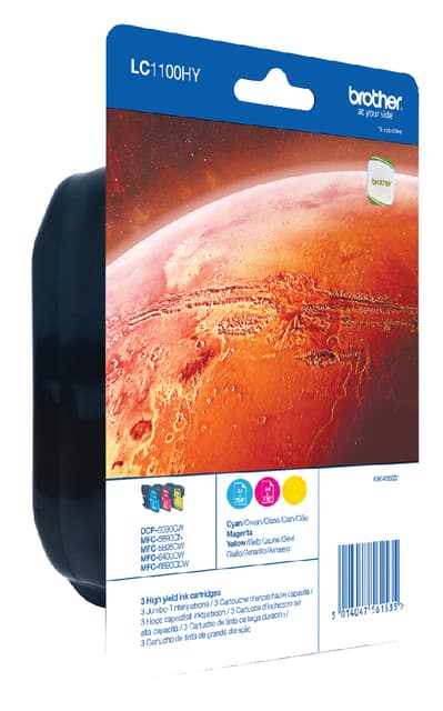 Inktcartridge Brother LC-1100VALBP zwart + 3 kleuren 2