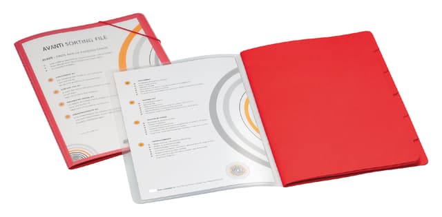 Sorteermap Djois personaliseerbaar A4 6 tabbladen rood 2