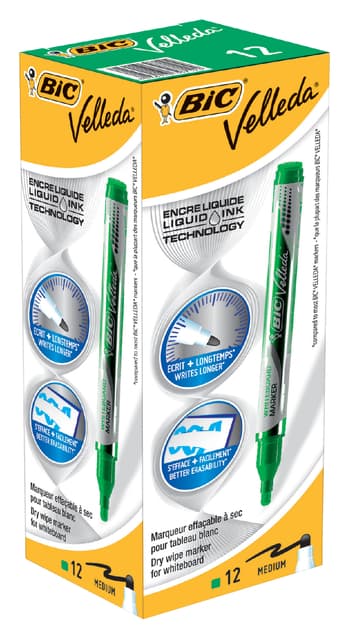 Whiteboardmarker Bic Velleda liquid rond medium groen 3