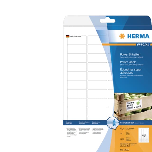 Etiket HERMA Power 10902 45.7x21.2mm wit 1200 stuks 3
