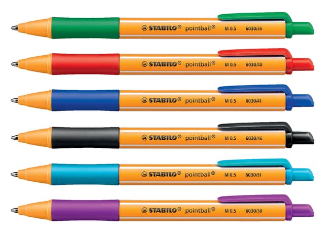 Balpen STABILO pointball 6030/40 medium rood 3