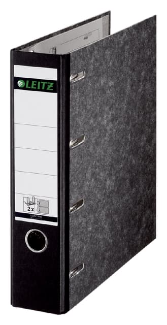 Ordner Leitz 1092 giro-bank met dubbele mechaniek 75mm karton A4 zwart 2