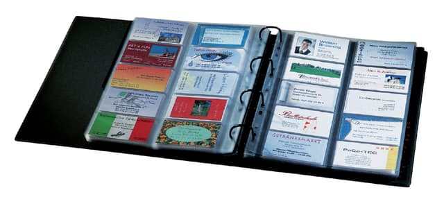 Visitekaartringband Sigel VZ301 voor 400 kaarten 90x58mm velvet zwart 2
