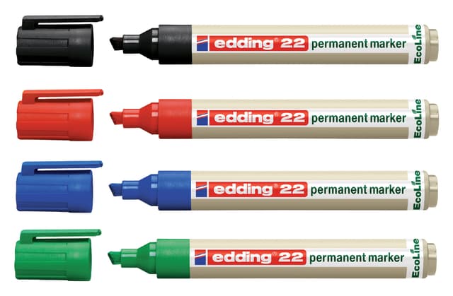 Viltstift edding 22 EcoLine schuin zwart 1-5mm 2