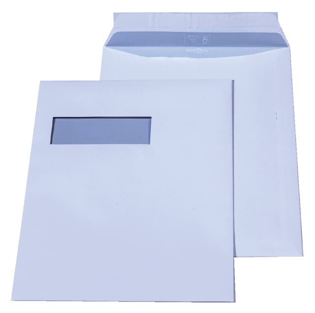 Envelop Hermes akte C4 229x324mm venster 4x11links 250 stuks 2