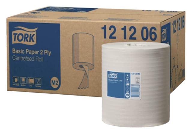 Poetspapier Tork M2 Basic Universal 2-laags 160m wit 121206 2