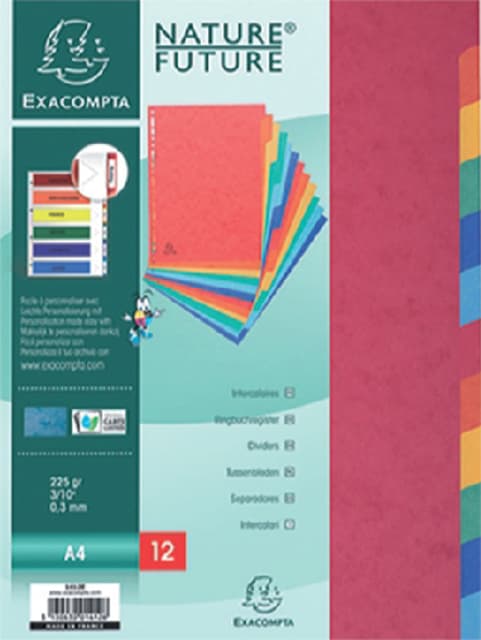 Tabbladen Exacompta 225x297mm 11-gaats 12-delig glanskarton 2