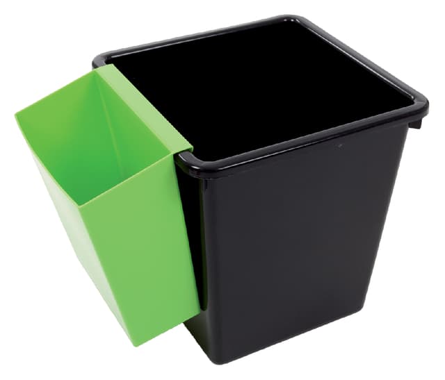 Inzetbak voor vierkante tapse papierbak groen 2