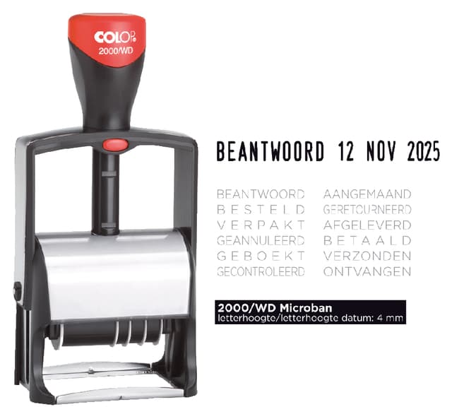 Woord-datumstempel Colop Heavy Duty 2000/WD Classic Line 12 teksten 3