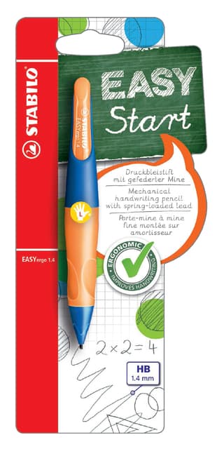 Vulpotlood STABILO Easyergo HB 1.4mm links ultramarine/neon or blister