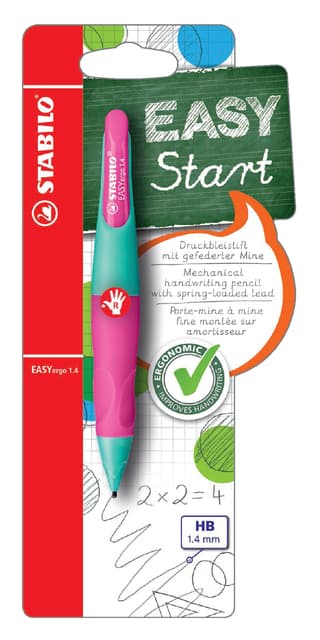 Vulpotlood STABILO Easyergo HB 1.4mm rechts turquoise/neon rz blister