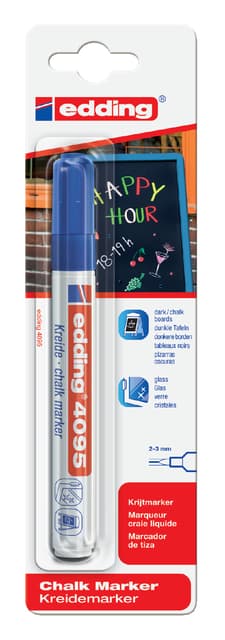 Krijtstift edding 4095 rond 2-3mm oranje blister à 1 stuk 2