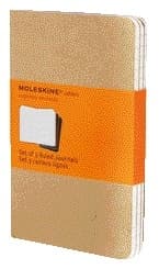 Schrift Moleskine 90x140mm lijn 128 pagina's pocket kraft
