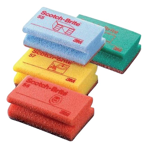 Schuurspons Scotch-Brite delicate oppervlakken 70x130mm geel 10 stuks 2