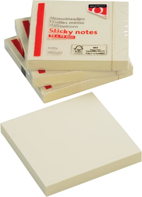 Memoblok Quantore 76x76mm geel 100 vel 4