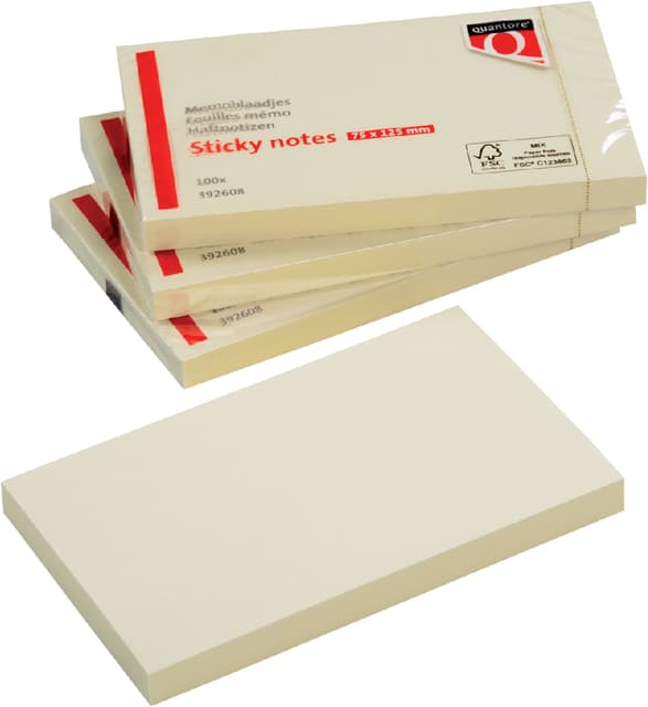 Memoblok Quantore 76x127mm geel 100 vel 3