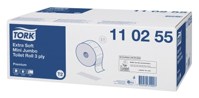 Toiletpapier Tork T2 Premium jumbo klein 3-laags 120m wit 110255 5
