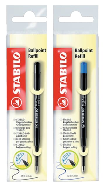 Balpenvulling STABILO standaard medium blauw blister à 1 stuk 2