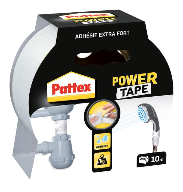 Plakband Pattex Power Tape 50mmx10m wit 2
