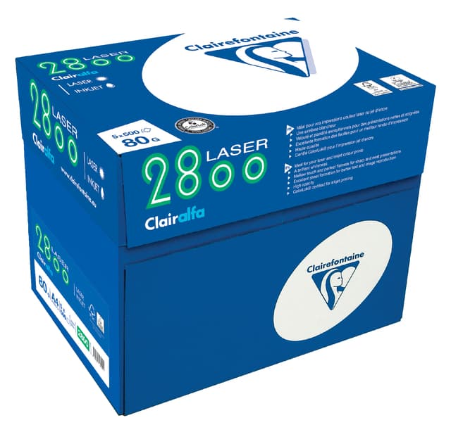 Kopieerpapier Clairefontaine laser A4 80gr wit 500 vel 2