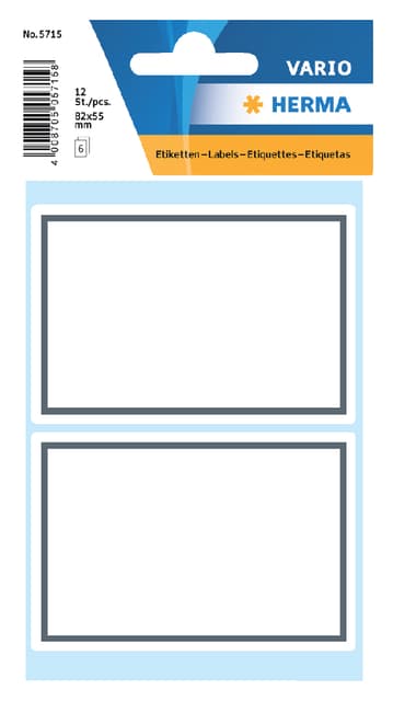 Etiket HERMA 5715 53x80mm schrift grijs kader 12 stuks