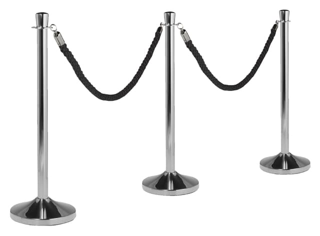 Afzetkoord Securit 150cm zwart met chroome knop 2