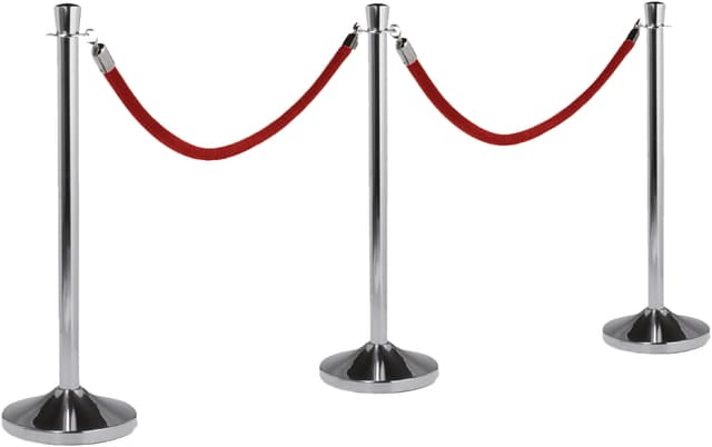 Afzetkoord Securit 150cm rood met chroome knop 2