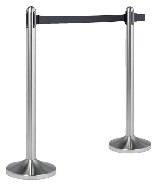 Afzetpaal Securit RVS met rolband 210cm zwart 2