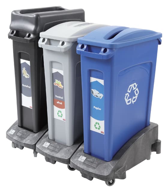 Onderstel Rubbermaid Slim Jim zwart 4