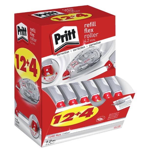 Correctietape Pritt navulbaar 4.2mmx12m Flex promopack à 12+4 gratis 3