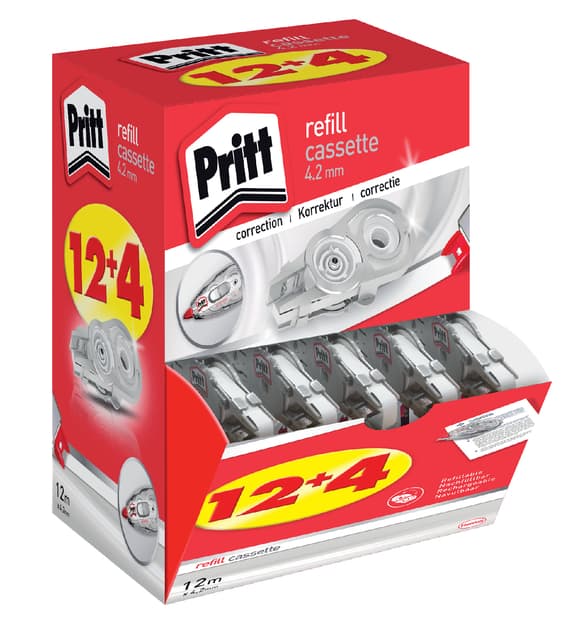 Correctietapevulling Pritt navul cassette Flex 4.2mmx12m promopack à 12+4 gratis 2