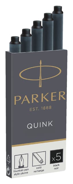 Inktpatroon Parker Quink permanent zwart pak à 5 stuks 2