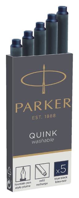Inktpatroon Parker Quink permanent blauwzwart pak à 5 stuks 2